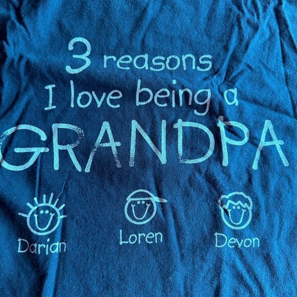 Gildan Grandpa 3 Reasons I love Being a Grandpa Darian Loren Devon Funny T-Shirt - Picture 8 of 13